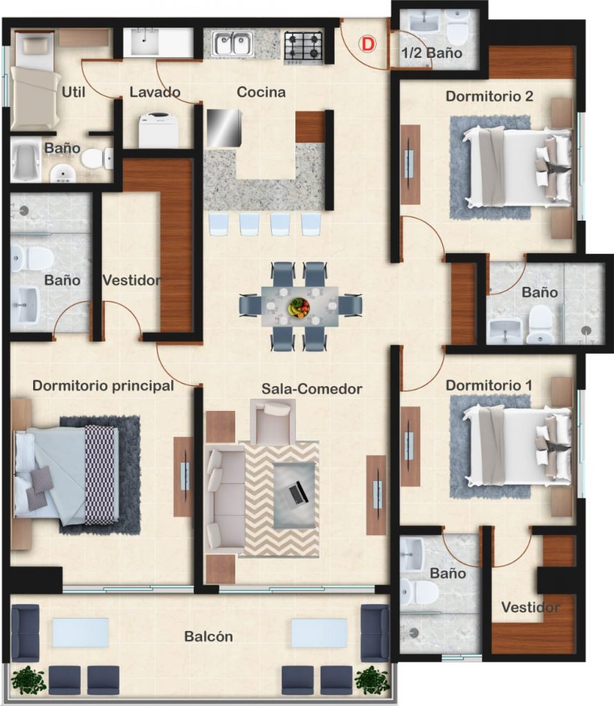 Apartments under construction with 3 R in Bella Vista, Santo Domingo, Dominican Republic