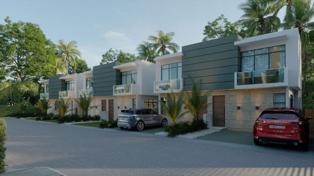 Villas Townhouses Project under Construction in Punta Cana, Dominican Republic